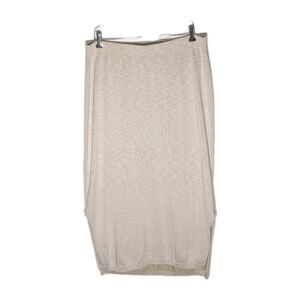 Peruvian Connection 100% Cotton Knit Maxi Skirt Sz XL Cream Soft Stretch Boho
